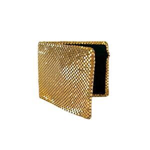 Vintage Liquid Metal Mesh Gold-Tone Bifold Wallet Midcentury Chainmail Billfold